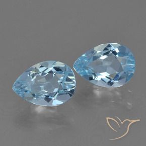 Pedras preciosas de Topázio Céu azul natural de 1.71 ct, Formato de pêra, VVS-VS