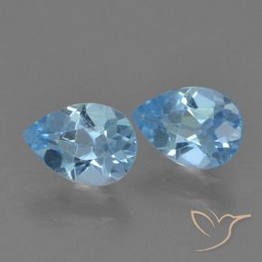 Pedras preciosas de Topázio Azul Suíço natural de 1.63 ct, Formato de pêra, VVS-VS