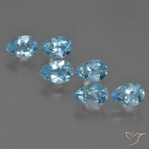3.32ctw Natural Céu azul Topázio, Formato de pêra, VS