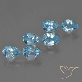 Pedras preciosas de Topázio Céu azul natural de 3.32 ct, Formato de pêra, VS
