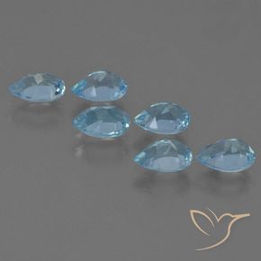 Pedras preciosas de Topázio Céu azul natural de 3.32 ct, Formato de pêra, VS