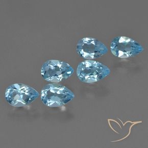Pedras preciosas de Topázio Céu azul natural de 3.09 ct, Formato de pêra, VS