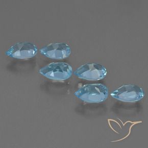 Pedras preciosas de Topázio Céu azul natural de 3.09 ct, Formato de pêra, VS