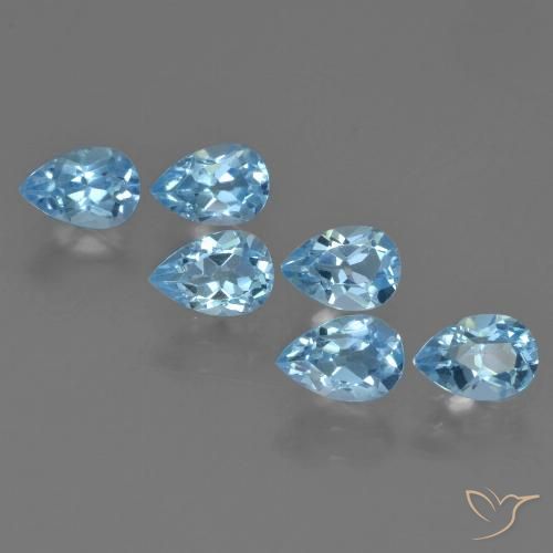 3.51ctw Natural Azul Suíço Topázio, Formato de pêra, VS