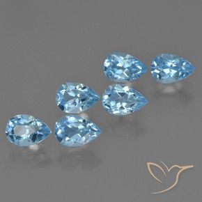 Pedras preciosas de Topázio Azul Suíço natural de 3.51 ct, Formato de pêra, VS