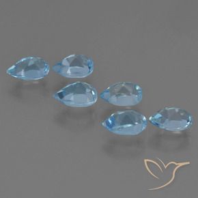 Pedras preciosas de Topázio Azul Suíço natural de 3.51 ct, Formato de pêra, VS