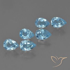 Pedras preciosas de Topázio Céu azul natural de 3.47 ct, Formato de pêra, VS