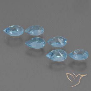 Pedras preciosas de Topázio Céu azul natural de 3.47 ct, Formato de pêra, VS