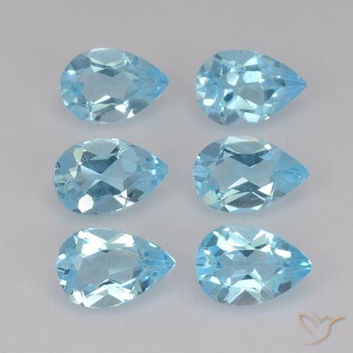 3.10ctw Natural Céu azul Topázio, Formato de pêra, VS