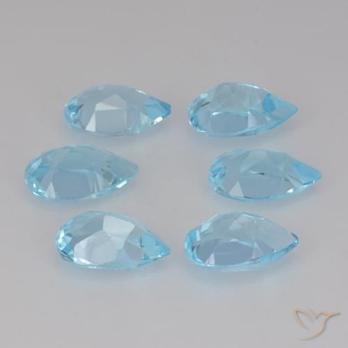Pedras preciosas de Topázio Céu azul natural de 3.10 ct, Formato de pêra, VS
