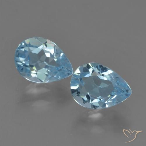 1.62ctw Natural Céu azul Topázio, Formato de pêra, VVS