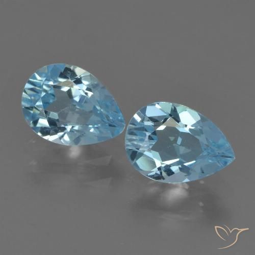 1.71ctw Natural Céu azul Topázio, Formato de pêra, VVS-VS