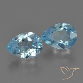 Pedras preciosas de Topázio Céu azul natural de 1.71 ct, Formato de pêra, VVS-VS