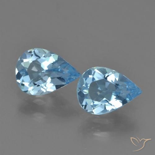 1.39ctw Natural Céu azul Topázio, Formato de pêra, VVS-VS