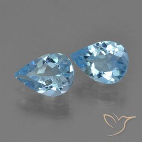 Pedras preciosas de Topázio Céu azul natural de 1.39 ct, Formato de pêra, VVS-VS
