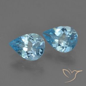 Pedras preciosas de Topázio Céu azul natural de 1.45 ct, Formato de pêra, VVS-VS