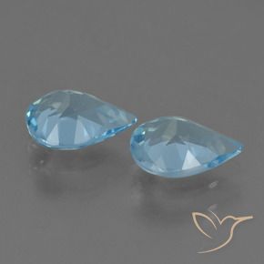 Pedras preciosas de Topázio Céu azul natural de 1.45 ct, Formato de pêra, VVS-VS