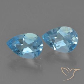 Pedras preciosas de Topázio Azul Suíço natural de 1.67 ct, Formato de pêra, VVS-VS