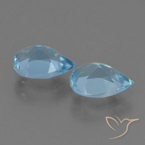 Pedras preciosas de Topázio Azul Suíço natural de 1.67 ct, Formato de pêra, VVS-VS