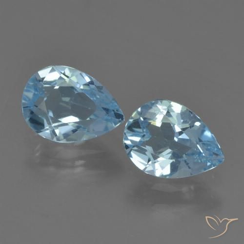1.61ctw Natural Azul Suíço Topázio, Formato de pêra, VS