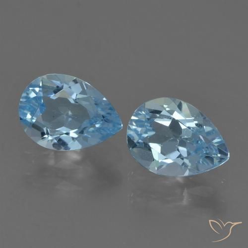 1.70ctw Natural Céu azul Topázio, Formato de pêra, VVS