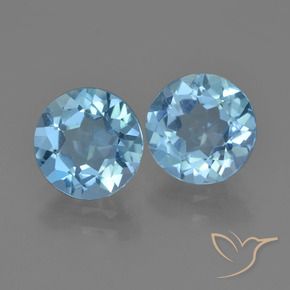 Pedras preciosas de Topázio Azul Suíço natural de 4.75 ct, Redondo, VS