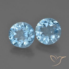 Pedras preciosas de Topázio Azul Suíço natural de 4.31 ct, Redondo, VVS-VS
