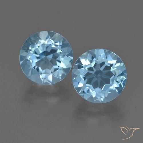 Pedras preciosas de Topázio Azul Suíço natural de 4,73 ct, Corte Redondo, VVS-VS
