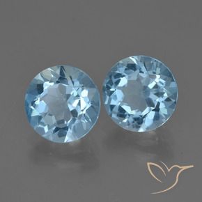 Pedras preciosas de Topázio Azul Suíço natural de 4,73 ct, Corte Redondo, VVS-VS