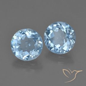 Pedras preciosas de Topázio Céu azul natural de 4.39 ct, Redondo, VVS-VS