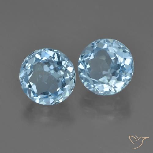 Pedras preciosas de Topázio Azul Suíço natural de 5.14 ct, Redondo, VVS-VS