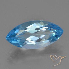 Topázio Azul Suíço Natural 3.85ct, Marquesa, VS