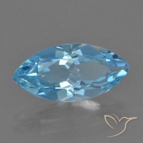 Topázio Azul Suíço Natural 3.53ct, Marquesa, VS