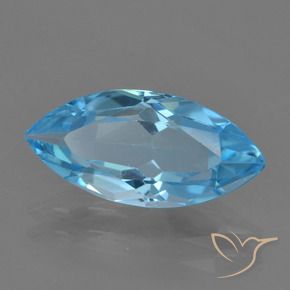 Topázio Azul Suíço Natural 3.60ct, Marquesa, VS
