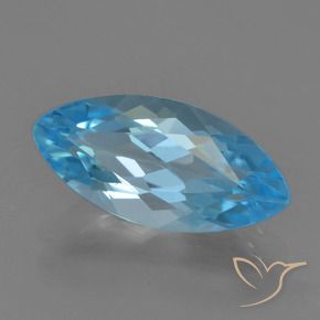 Topázio Azul Suíço Natural 3.80ct, Marquesa, VS