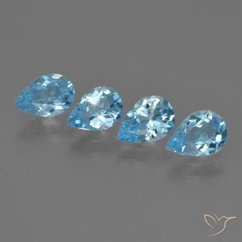 2.96ctw Natural Azul Suíço Topázio, Formato de pêra, VVS-VS