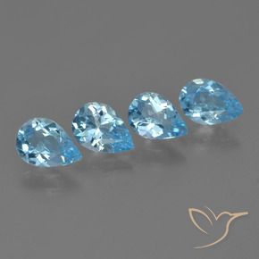 Pedras preciosas de Topázio Azul Suíço natural de 2.96 ct, Formato de pêra, VVS-VS
