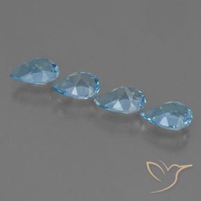 Pedras preciosas de Topázio Azul Suíço natural de 2.96 ct, Formato de pêra, VVS-VS