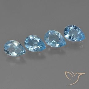 Pedras preciosas de Topázio Céu azul natural de 3.09 ct, Formato de pêra, VVS-VS