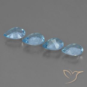 Pedras preciosas de Topázio Céu azul natural de 3.09 ct, Formato de pêra, VVS-VS