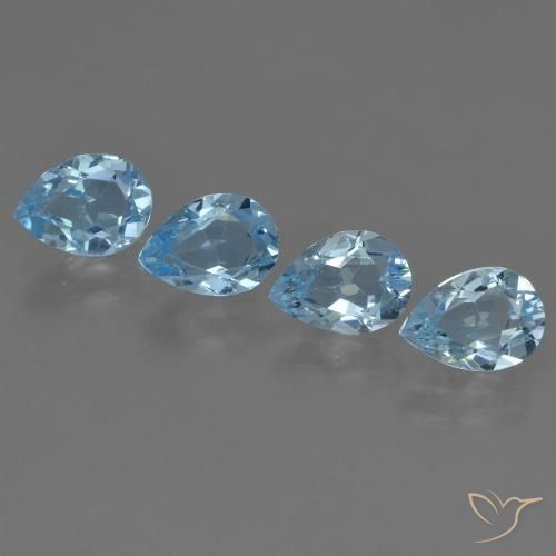 3.15ctw Natural Azul Suíço Topázio, Formato de pêra, VVS-VS