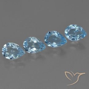 Pedras preciosas de Topázio Azul Suíço natural de 3.15 ct, Formato de pêra, VVS-VS