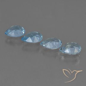 Pedras preciosas de Topázio Azul Suíço natural de 3.15 ct, Formato de pêra, VVS-VS