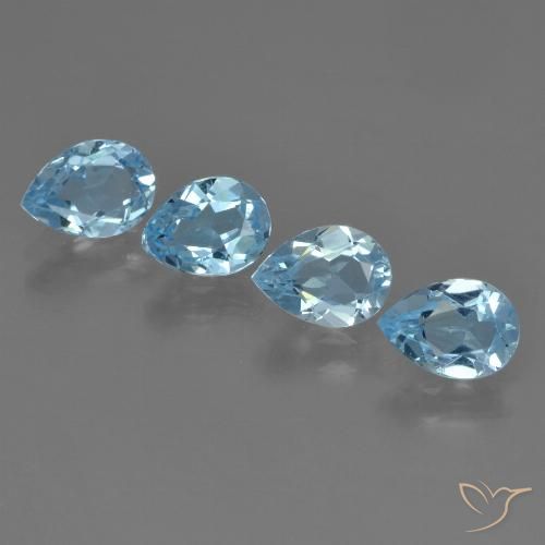 3.02ctw Natural Céu azul Topázio, Formato de pêra, VVS-VS