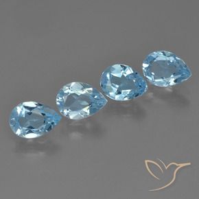 Pedras preciosas de Topázio Céu azul natural de 3.02 ct, Formato de pêra, VVS-VS