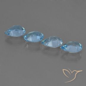 Pedras preciosas de Topázio Céu azul natural de 3.02 ct, Formato de pêra, VVS-VS