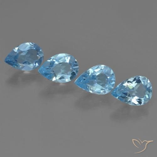 3.06ctw Natural Céu azul Topázio, Formato de pêra, VVS-VS