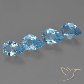 Pedras preciosas de Topázio Céu azul natural de 3.06 ct, Formato de pêra, VVS-VS