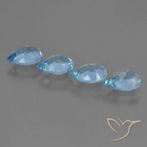 Pedras preciosas de Topázio Céu azul natural de 3.06 ct, Formato de pêra, VVS-VS