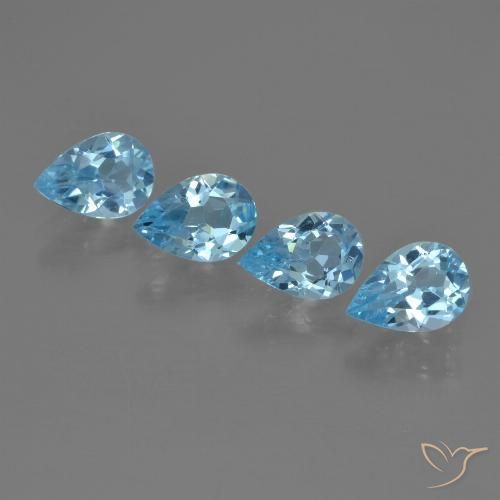 2.64ctw Natural Azul Suíço Topázio, Formato de pêra, VVS-VS